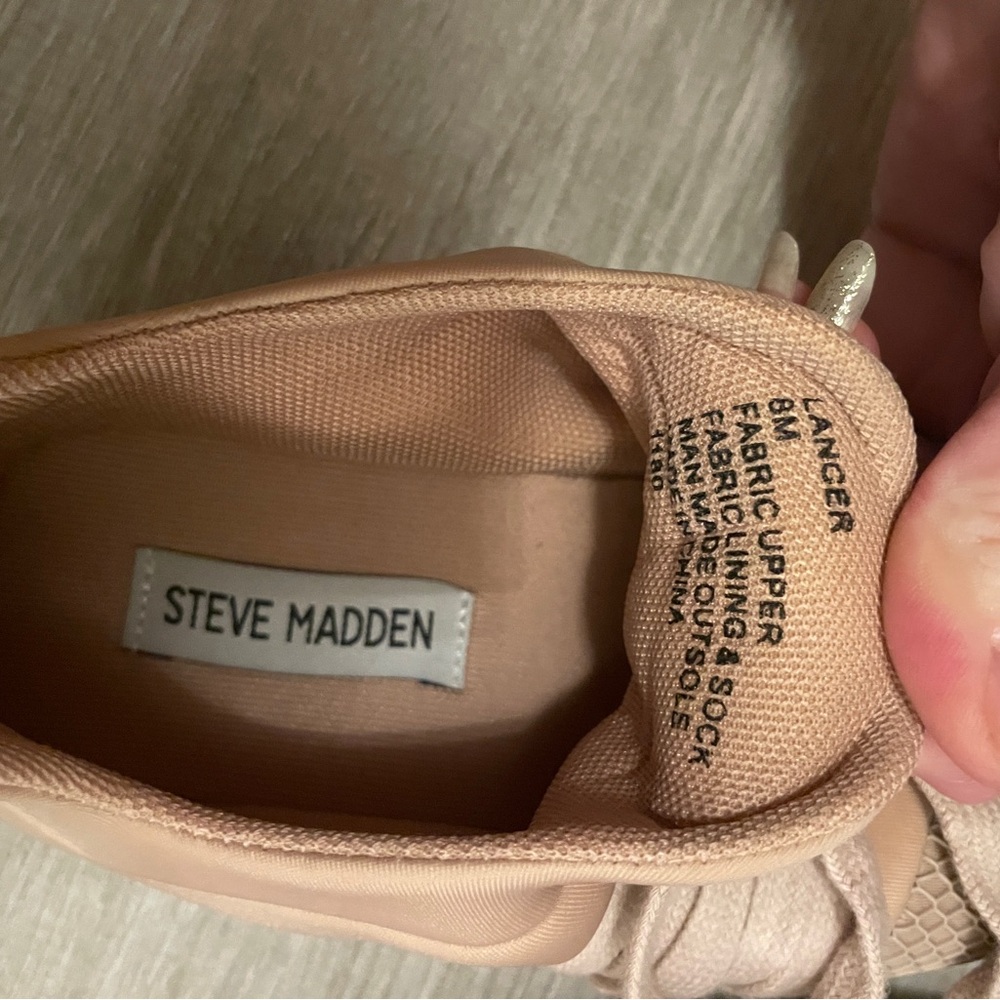 Steve Madden Blush Pink Beige Tan Women's Sneakers Lancer 8 - Picture 6 of 8
